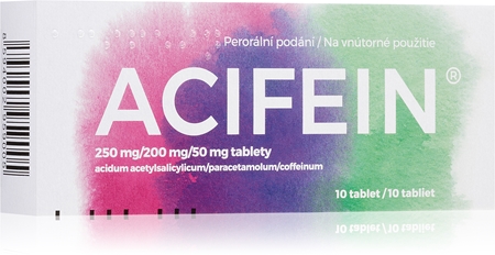 Acifein Acifein 250 mg/200 mg/50 mg tablety k léčbě mírné a středně silné bolesti