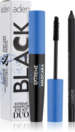 Aden Cosmetics Extreme Waterproof Eye Kit Duo rinkinys akių sričiai atspalvis Black