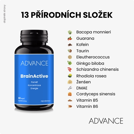Advance BrainActive kapsle pro podporu paměti a koncentrace