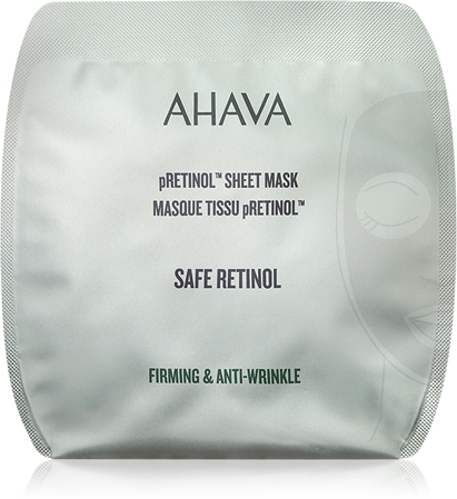 AHAVA Safe Retinol smoothing sheet mask with retinol