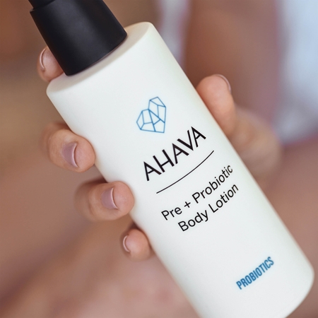 AHAVA Probiotics leite corporal intensamente hidratante com probióticos