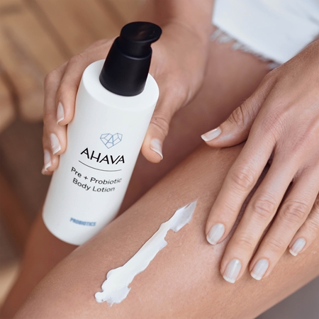 AHAVA Probiotics leite corporal intensamente hidratante com probióticos