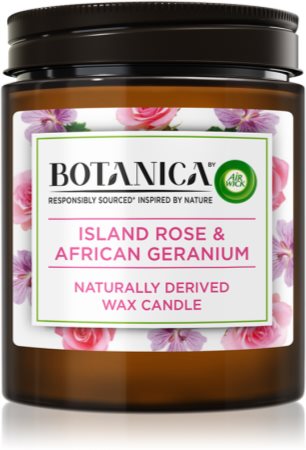 Air Wick Botanica Island Rose & African Geranium kvapioji žvakė rožių kvapo