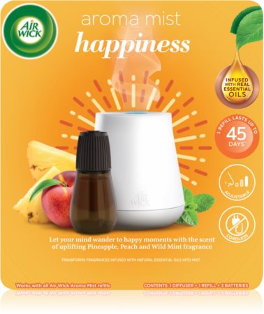Air Wick Aroma Mist Happiness diffusore di aromi con ricarica + batteria