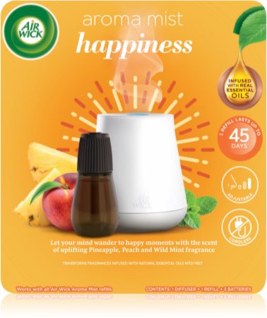 Air Wick Aroma Mist Happiness smaržvielu difuzors ar rezervi + baterija
