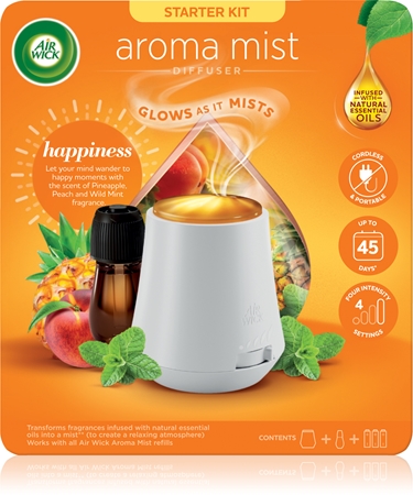 Air Wick Aroma Mist Happiness diffusore di aromi con ricarica + batteria