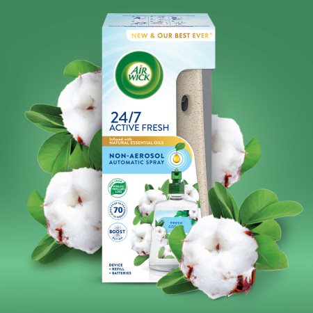 Airwick Active Fresh Osvježivač fresh cotton punjenje 228 ml - Konzum