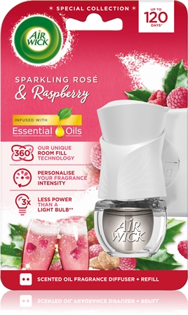 Air Wick Electric Sparkling Rose & Raspberry elektrinis oro gaiviklis su užpildu
