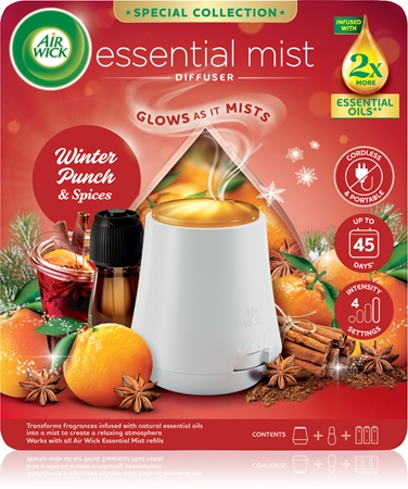 Air Wick Essential Mist Winter Punch & Spices aromdiffusor med refill + batteri
