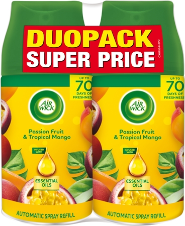 Air Wick Freshmatic Passion Fruit & Tropical Mango air freshener refill with aroma DUO