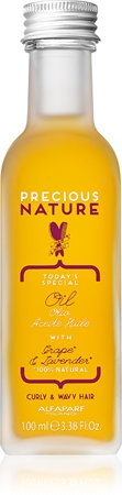 Alfaparf Milano Precious Nature Grape & Lavender aceite nutritivo para cabello rizado y ondulado