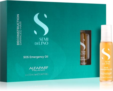 Alfaparf Milano Semi di Lino Reconstruction SOS Emergency Oil hajápoló a sérült haj megújítására ampullákban