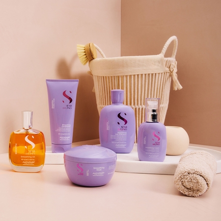 Alfaparf Milano Semi di Lino Smooth Smoothing Kit ensemble pour cheveux indisciplinés et frisottis