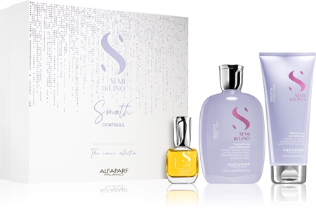 Alfaparf Milano Semi di Lino Smooth Gift Set (For Unruly And Frizzy Hair)