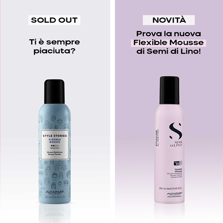 Alfaparf Milano Semi di Lino Style&Care Flexible Mousse fissante in mousse per un fissaggio e una brillantezza naturali dei capelli