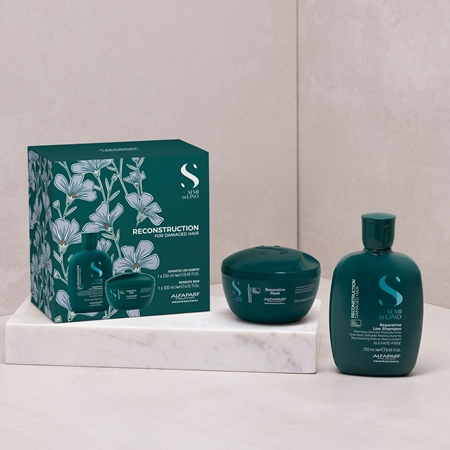 Alfaparf Milano Semi di Lino Reconstruction Kit set para cabello maltratado o dañado
