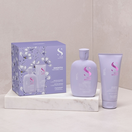 Alfaparf Milano Semi di Lino Smooth Kit set per capelli ribelli e crespi