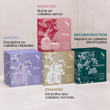 Alfaparf Milano Semi di Lino Smooth Kit conjunto para cabelos crespos e inflexíveis