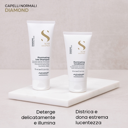 Alfaparf Milano Semi di Lino Diamond Minisize Kit set di cosmetici da viaggio per una luminosità splendente