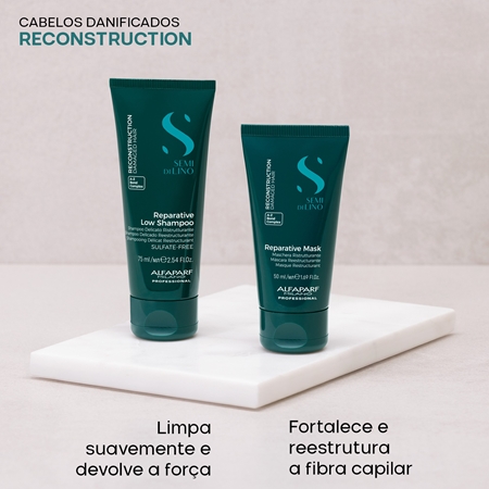 Alfaparf Milano Semi di Lino Reconstruction Minisize Kit Conjunto de viagem para cabelo danificado