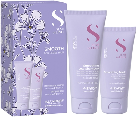 Alfaparf Milano Semi di Lino Smooth Minisize Kit cestovní set pro nepoddajné a krepatějící se vlasy