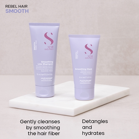 Alfaparf Milano Semi di Lino Smooth Minisize Kit cestovní set pro nepoddajné a krepatějící se vlasy