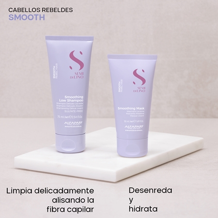 Alfaparf Milano Semi di Lino Smooth Minisize Kit set de viaje para cabello encrespado y rebelde