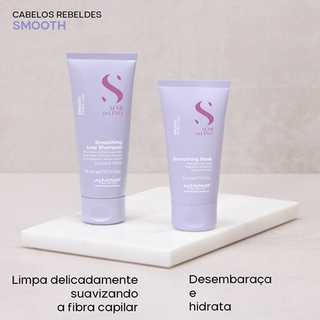 Alfaparf Milano Semi di Lino Smooth Minisize Kit Conjunto de viagem para cabelos crespos e inflexíveis