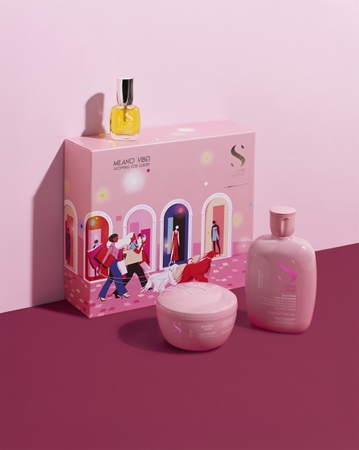Alfaparf Milano Semi di Lino Moisture Holiday Kit Gift Set for intensive hydration