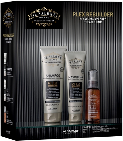 Alfaparf Milano Il Salone Milano Plex Rebuilder Kit Gift Set for bleached, coloured and chemically treated hair