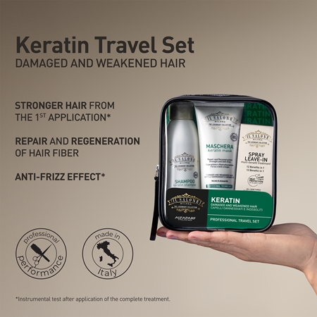 Alfaparf Milano Il Salone Milano Keratin kelioninis rinkinys plaukams stiprinti