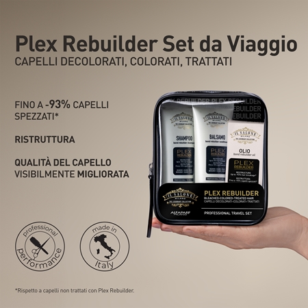 Alfaparf Milano Il Salone Milano Plex Rebuilder kit da viaggio per capelli scoloriti, tinti e trattati chimicamente