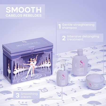 Alfaparf Milano Semi di Lino Smooth Holiday Kit Geschenkset für unnachgiebige und strapaziertes Haar
