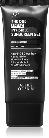 Allies of Skin The One Invisible Suncscreen Gel unsichtbares Gel zum Mattieren SPF 50