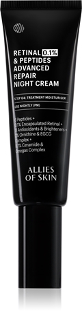 Allies of Skin 0.1% Retinal & Peptides Advanced Repair Night Cream creme de noite revitalizante