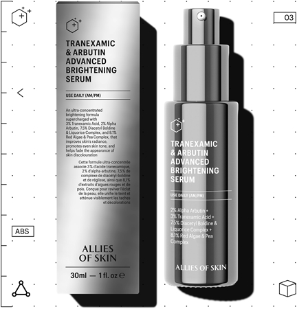Allies of Skin Tranexamic & Arbutin Advanced Brightening Serum Lysnende serum til at behandle hud imperfektioner