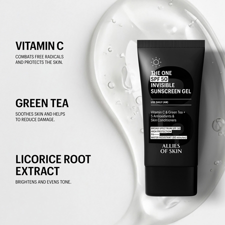 Allies of Skin The One Invisible Suncscreen Gel gel matifiant invisible SPF 50