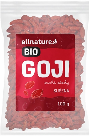 Allnature Kustovnice čínská Goji sušená BIO sušené plody v BIO kvalitě