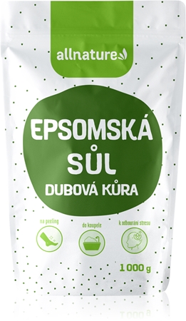 Allnature Epsomská soľ Dubová kôra soľ do kúpeľa