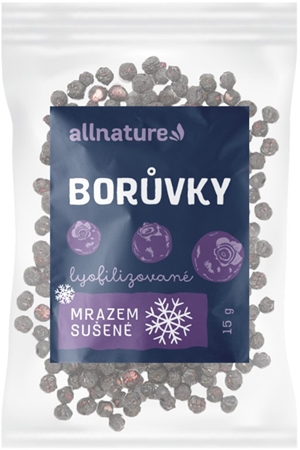 Allnature Čučoriedky sušené mrazom mrazom sušené ovocie
