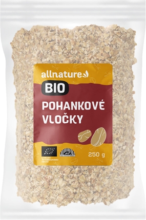 Allnature Pohánkové vločky BIO bezlepkové vločky v BIO kvalite