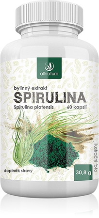 Allnature Spirulina kapsle pro podporu detoxikace organismu