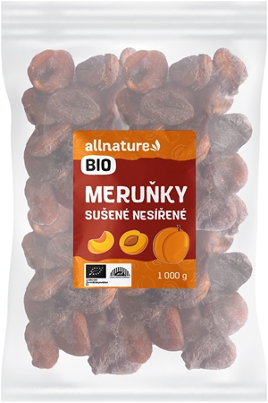 Allnature Meruňky sušené nesířené BIO sušené ovoce v BIO kvalitě