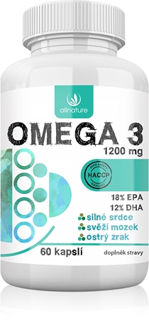 Allnature Omega 3 kapsle pro normální činnost srdce a mozku