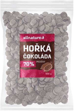 Allnature Pecičky Hořká čokoláda 70% hořká čokoláda
