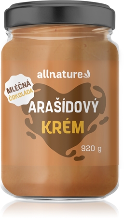 Allnature Arašídový krém s mléčnou čokoládou ořechová pomazánka s čokoládou