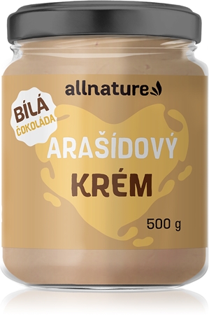 Allnature Arašidový krém s bielou čokoládou orechová nátierka s čokoládou