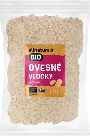Allnature Ovsené vločky jemné BIO ovsené vločky v BIO kvalite
