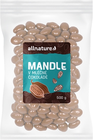Allnature Mandle v mléčné čokoládě ořechy v polevě