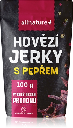 Allnature Hovädzie jerky s čiernym korením sušené mäso hovädzie
